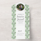 Invitation Tout En Un Mariage Photo Palmier De La Végétation Tropicale D (À l'intérieur)