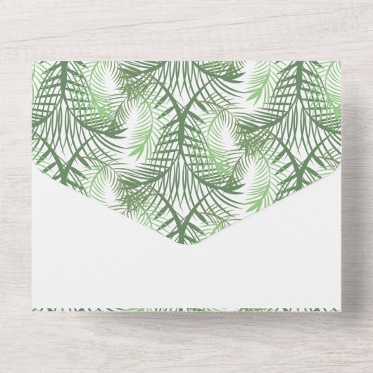 Invitation Tout En Un Mariage Photo Palmier Végétal Tropical Été (Verso)