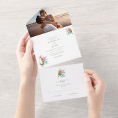 Invitation Tout En Un Mariage photo Plage Paradise RSVP (Déchirure)
