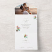 Invitation Tout En Un Mariage photo Plage Paradise RSVP (À l'intérieur)