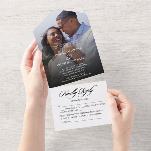 Invitation Tout En Un Mariage photo Radiant Romance (Déchirure)