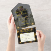 Invitation Tout En Un Mariage photo rustique superposition de lampes à c (Déchirure)