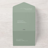 Invitation Tout En Un Mariage photo Sage Green Modern Handwriting (Dehors)