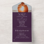 Invitation Tout En Un Mariage photo simple et élégant RSVP violet (À l'intérieur)