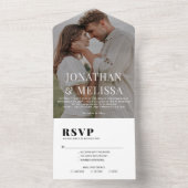 Invitation Tout En Un Mariage photo simple superposition noir et blanc (À l'intérieur)