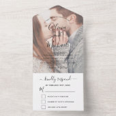 Invitation Tout En Un Mariage photo transparent simple moderne (À l'intérieur)