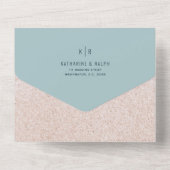 Invitation Tout En Un Mariage photo Turquoise Blue Ocean (Verso)