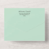 Invitation Tout En Un Mariage photo vert de Monnaie romantique (Verso)