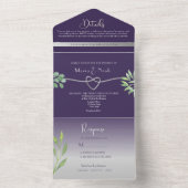 Invitation Tout En Un Mariage photo violet (À l'intérieur)