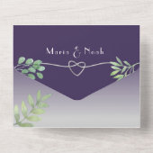 Invitation Tout En Un Mariage photo violet (Verso)
