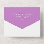 Invitation Tout En Un Mariage Purple À Branche Minimale Tout En Un (Verso)