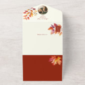 Invitation Tout En Un Mariage QR Code Automne Rustique (Dehors)