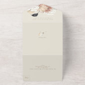 Invitation Tout En Un Mariage QR CODE crème Beige Pampas Grass séché (Dehors)