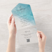 Invitation Tout En Un Mariage QR Destination Ocean Beach (Déchirure)
