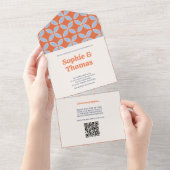 Invitation Tout En Un Mariage rétro du milieu du siècle (Déchirure)