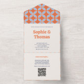 Invitation Tout En Un Mariage rétro du milieu du siècle (À l'intérieur)