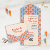 Invitation Tout En Un Mariage rétro du milieu du siècle