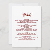 Invitation Tout En Un Mariage Rétro Rouge Disco Groovy (Dos)