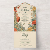 Invitation Tout En Un Mariage romantique Art Nouveau (À l'intérieur)