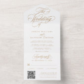 Invitation Tout En Un Mariage Romantique Calligraphie Tourbillonnante Or (À l'intérieur)