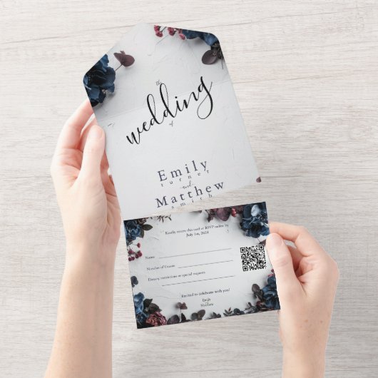 Invitation Tout En Un Mariage romantique de Forêt profonde (Déchirure)