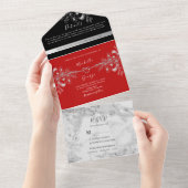 Invitation Tout En Un Mariage romantique gothique (Déchirure)