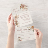 Invitation Tout En Un Mariage Romantique simple Fleurs de champ (Déchirure)
