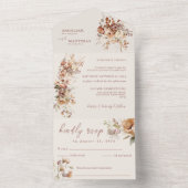 Invitation Tout En Un Mariage Romantique simple Fleurs de champ (À l'intérieur)