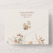 Invitation Tout En Un Mariage Romantique simple Fleurs de champ (Verso)