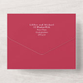 Invitation Tout En Un Mariage Rose 3in1 rose Magnolia RSVP (Verso)