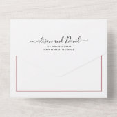 Invitation Tout En Un Mariage rose blanc en cascade fleuri (Verso)