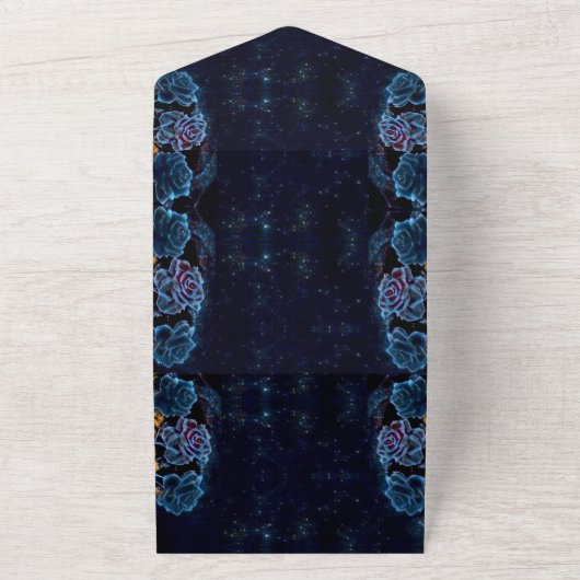 Invitation Tout En Un Mariage Rose bleu céleste (Dehors)