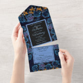 Invitation Tout En Un Mariage Rose bleu céleste (Déchirure)