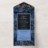 Invitation Tout En Un Mariage Rose bleu céleste (À l'intérieur)