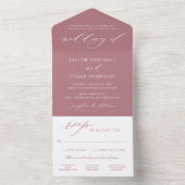 Invitation Tout En Un Mariage Rose classique et élégant (À l'intérieur)