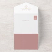 Invitation Tout En Un Mariage Rose Dusty Code QR (Dehors)
