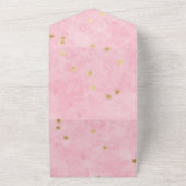 Invitation Tout En Un Mariage rose et or brillant (Dehors)