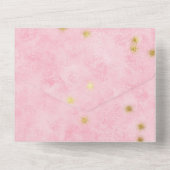 Invitation Tout En Un Mariage rose et or brillant (Verso)