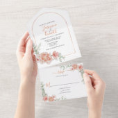 Invitation Tout En Un Mariage Rose Gold Arch Frame (Déchirure)