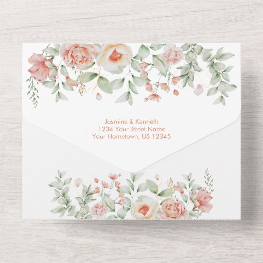 Invitation Tout En Un Mariage Rose Gold Arch Frame (Verso)