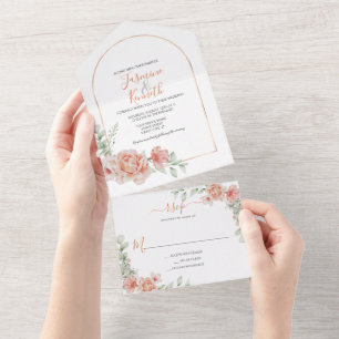 Invitation Tout En Un Mariage Rose Gold Arch Frame