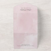 Invitation Tout En Un Mariage rose pâle des fleurs d'aquarelle (Dehors)