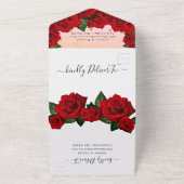 Invitation Tout En Un Mariage Rose Red Love (Dehors)