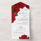 Invitation Tout En Un Mariage Rose Red Love (À l'intérieur)
