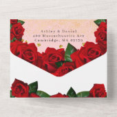 Invitation Tout En Un Mariage Rose Red Love (Verso)