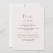 Invitation Tout en un Mariage rose Rustique (Dos)
