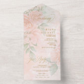 Invitation Tout En Un Mariage Rose souple ID828 (À l'intérieur)