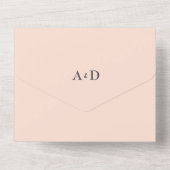 Invitation Tout En Un Mariage Rose tout-en-un classique (Verso)