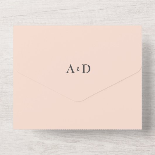 Invitation Tout En Un Mariage Rose tout-en-un classique (Verso)