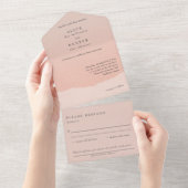 Invitation Tout En Un Mariage Rose tout-en-un classique (Déchirure)